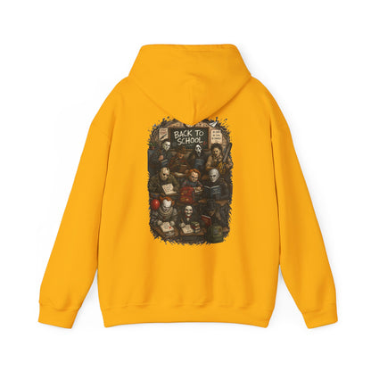 Horror Icons "Back to School" Hoodie — Vintage Movie Villains Graphic Sweatshirt
