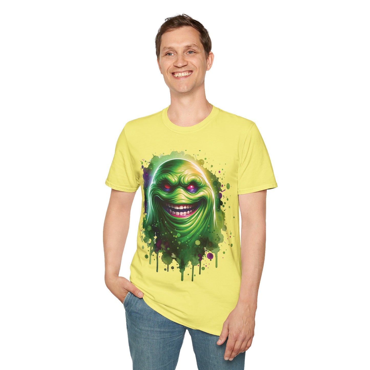 Slimey Ghost Spector Horror Fun Unisex Soft style T Shirt Men Women