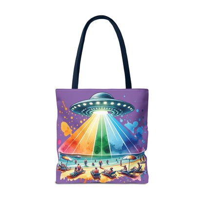 Summerween UFO Beach Day Shoulder Tote Bag (AOP) 3 Sizes