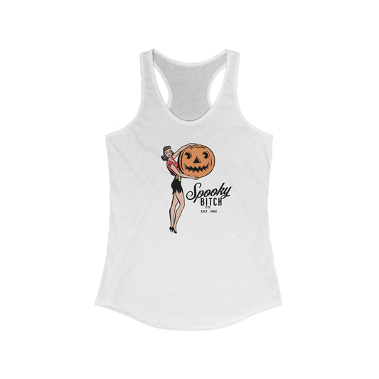 Spooky B!+ch Co EST 1692 Salem Witch Trials Womens Ideal Racerback Tank Top