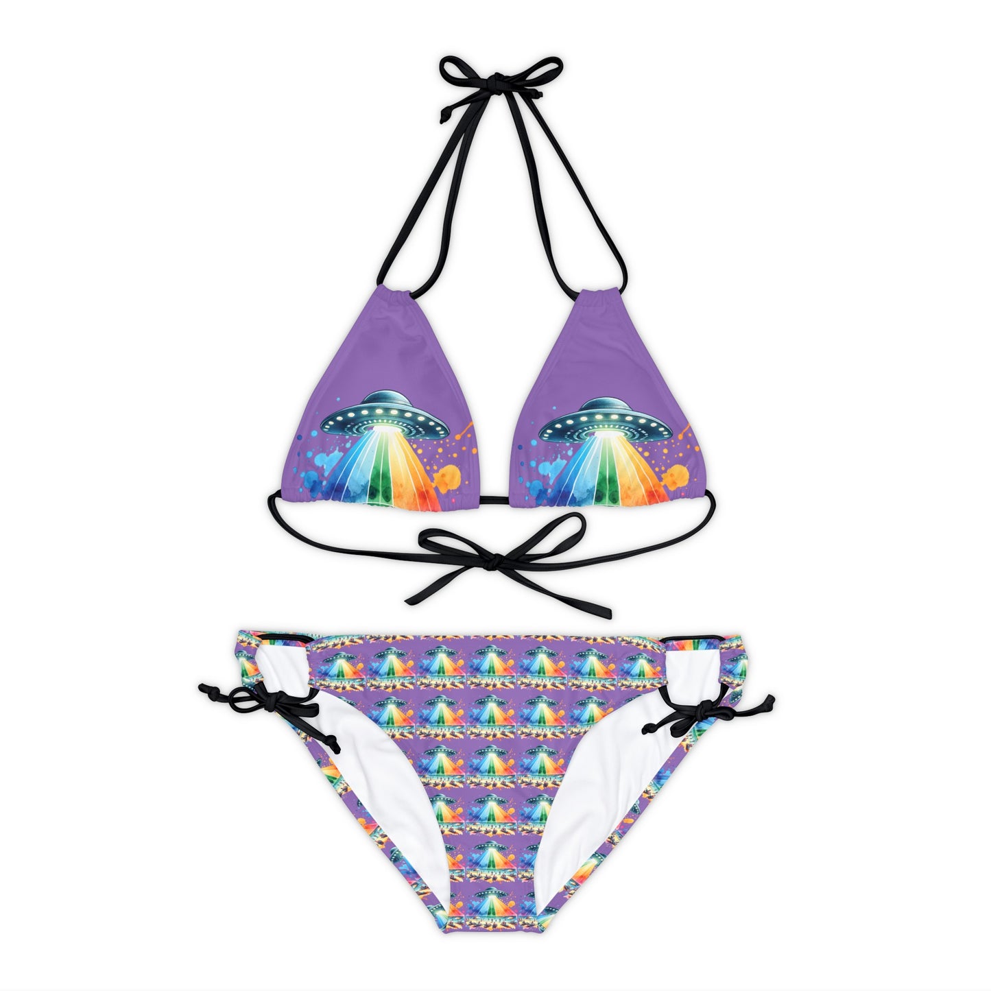 Summerween UFO Beach Day Strappy Bikini Set (AOP)