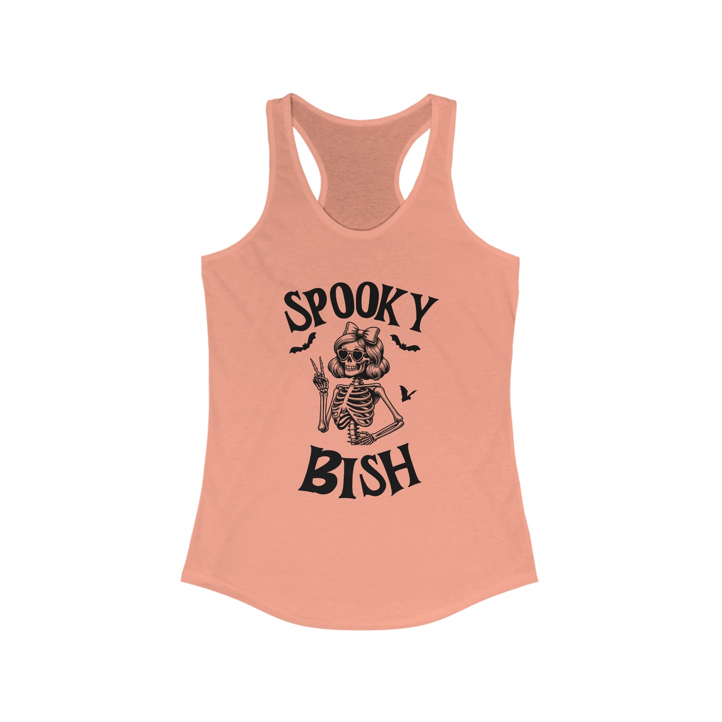 Spooky Bish Skeleton Sunglasses Women's Ideal Racerback Tank Top