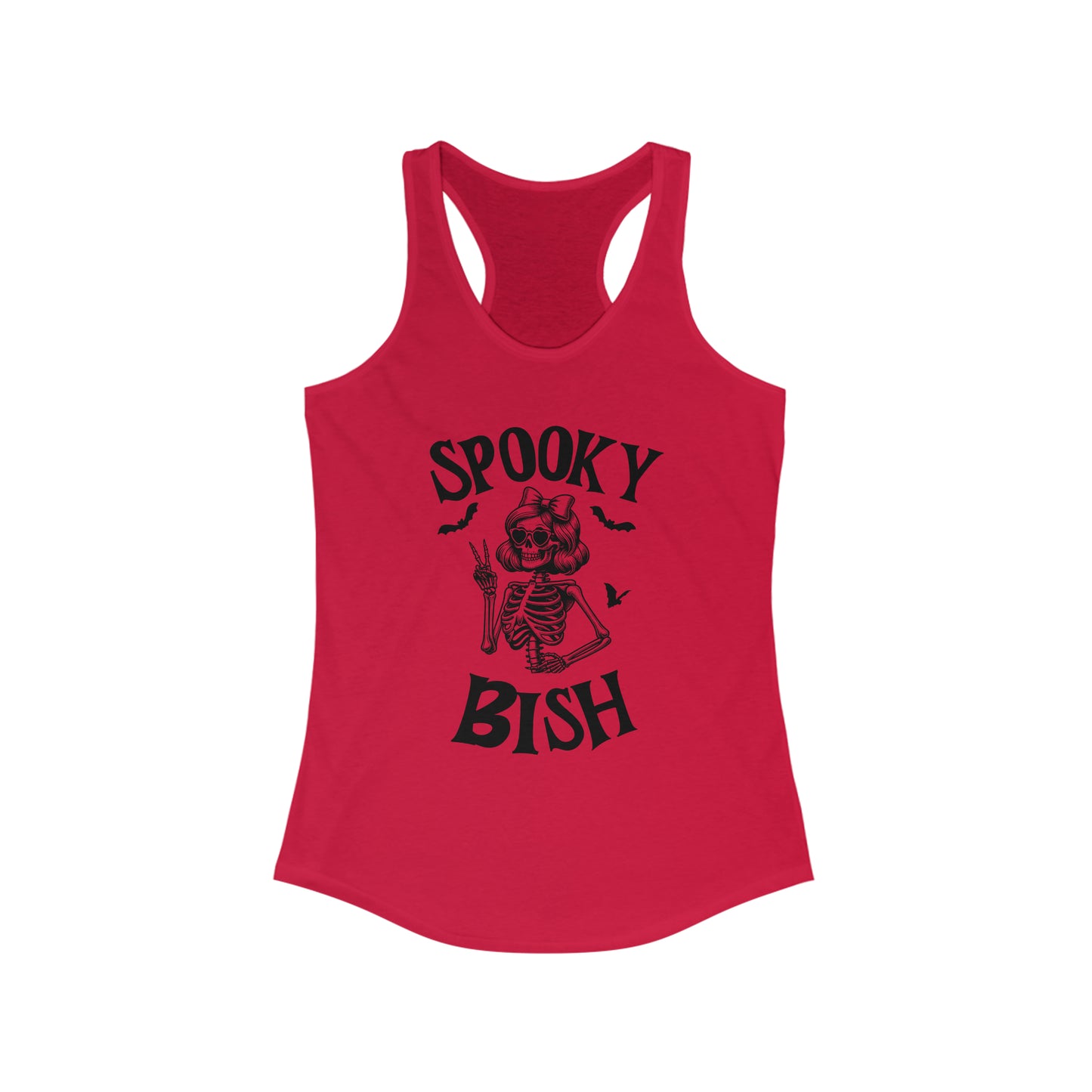 Spooky Bish Skeleton Sunglasses Women's Ideal Racerback Tank Top