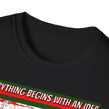 Horrorvational - Everything Starts With An Idea Unisex Softstyle T-Shirt Scary Fun