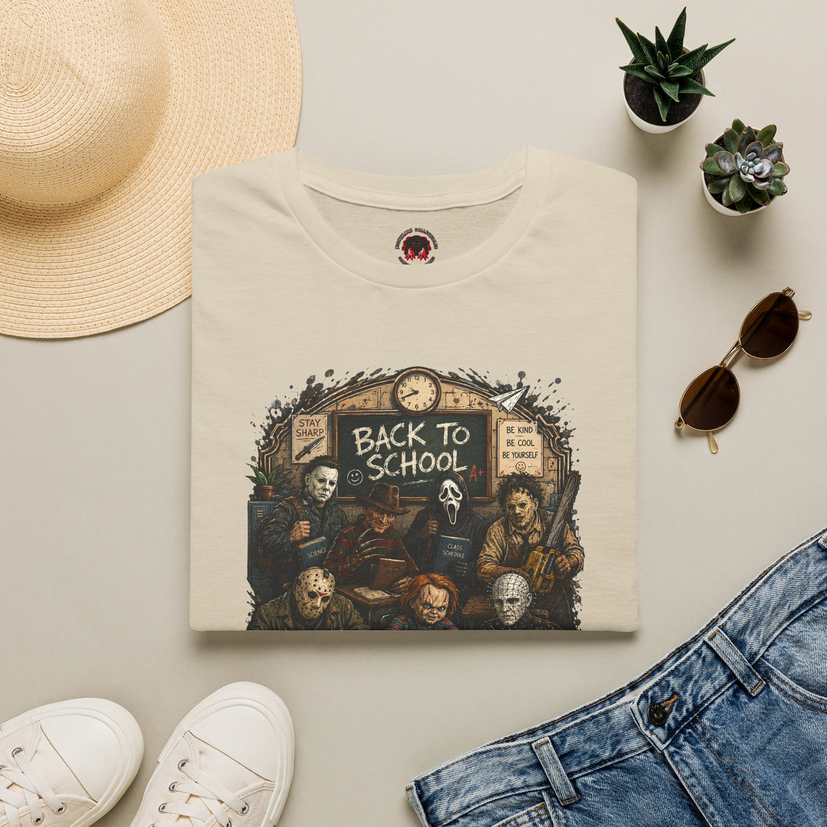 "Back to School" Horror Movie Character Class Portrait - T Shirt