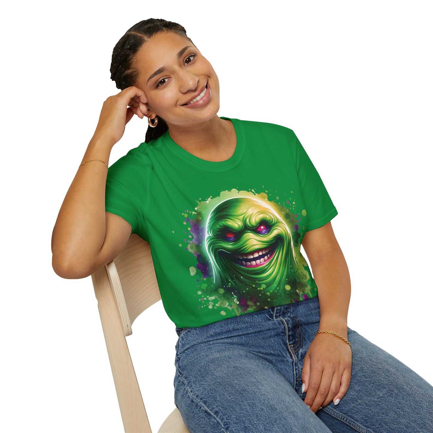 Slimey Ghost Spector Horror Fun Unisex Soft style T Shirt Men Women