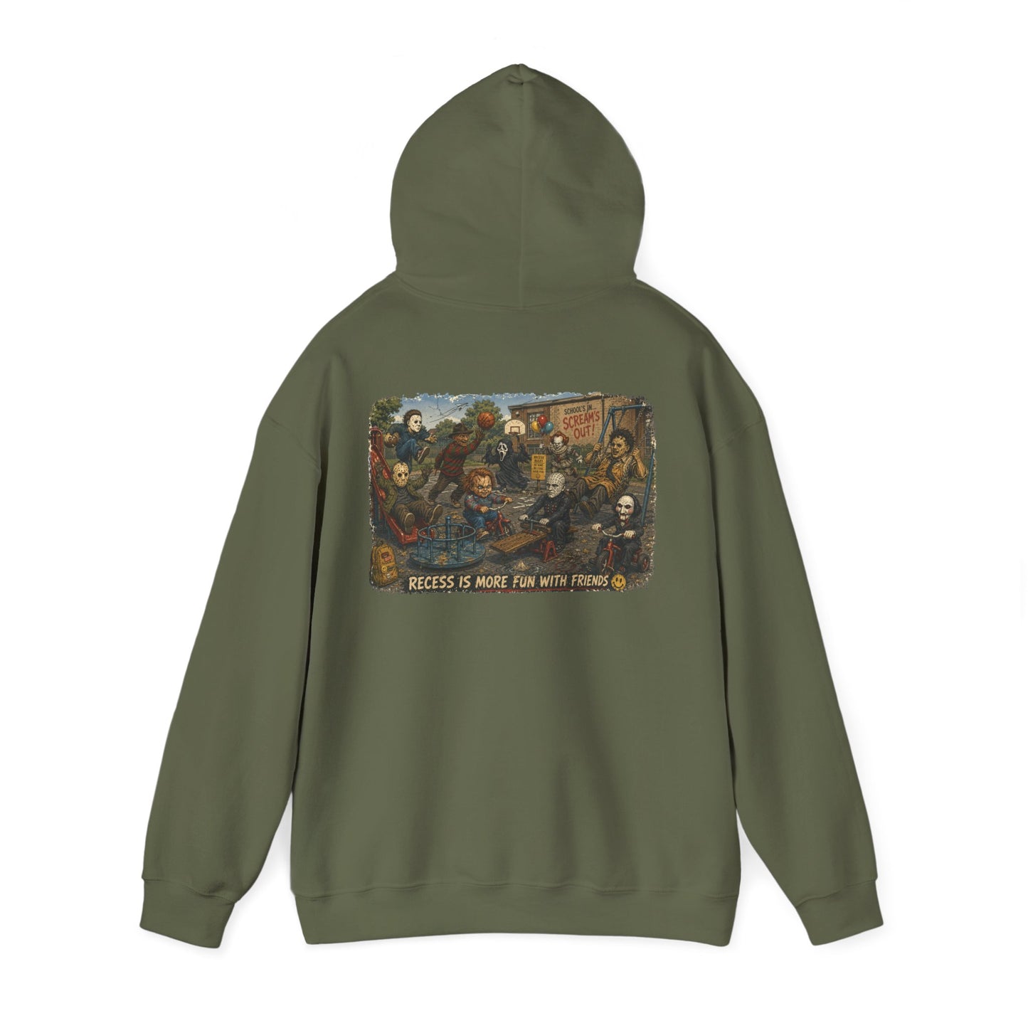 Horror Icons Illustration “Recess Is More Fun With Friends” - Hoodie