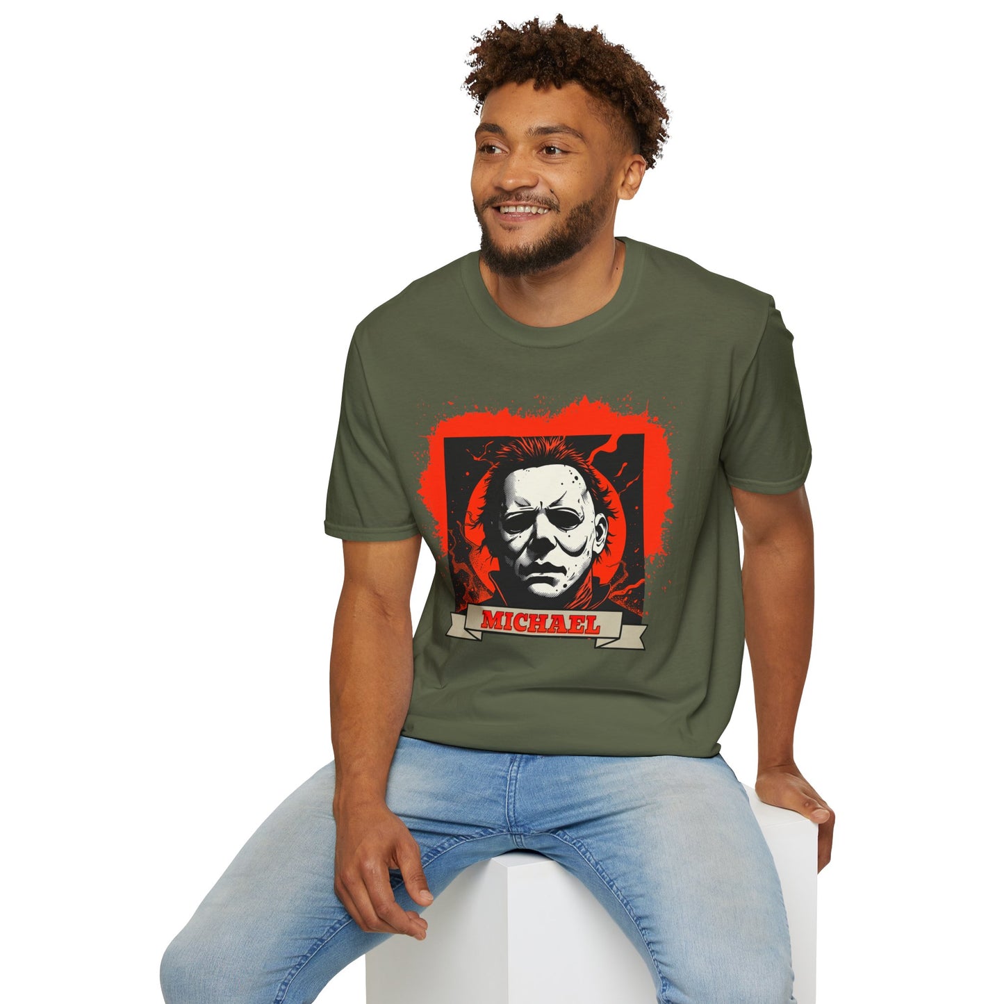 Vintage Horror Mask Portrait "Michael" Graphic T-Shirt