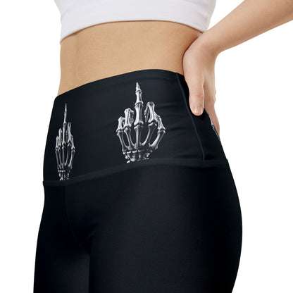Skeleton Middle Finger Bike Shorts — Women's Gothic Workout Shorts