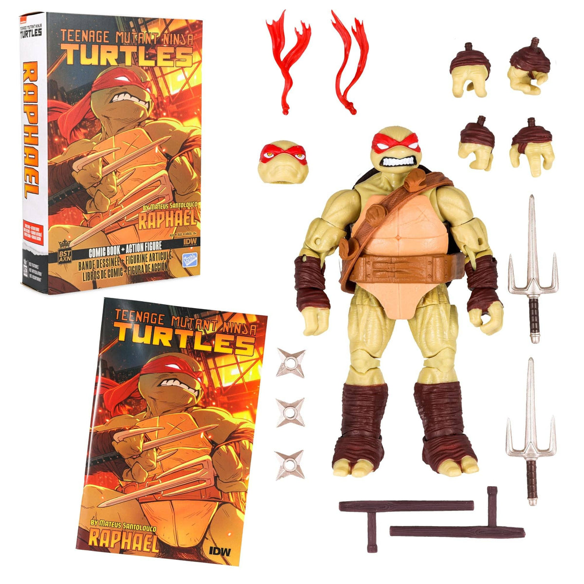 TMNT BST AXN 5-Inch Figure | Raphael & Comic