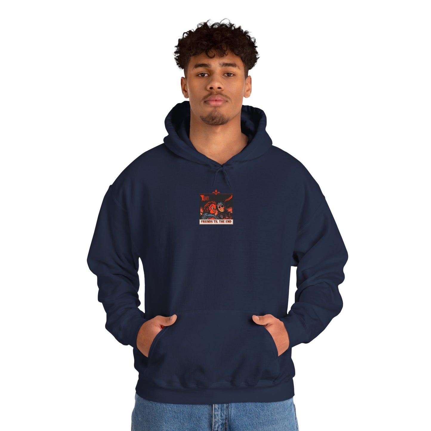 Hoodie - Friends Til The End Horror Movie Icon Friends Graphic Hoodie