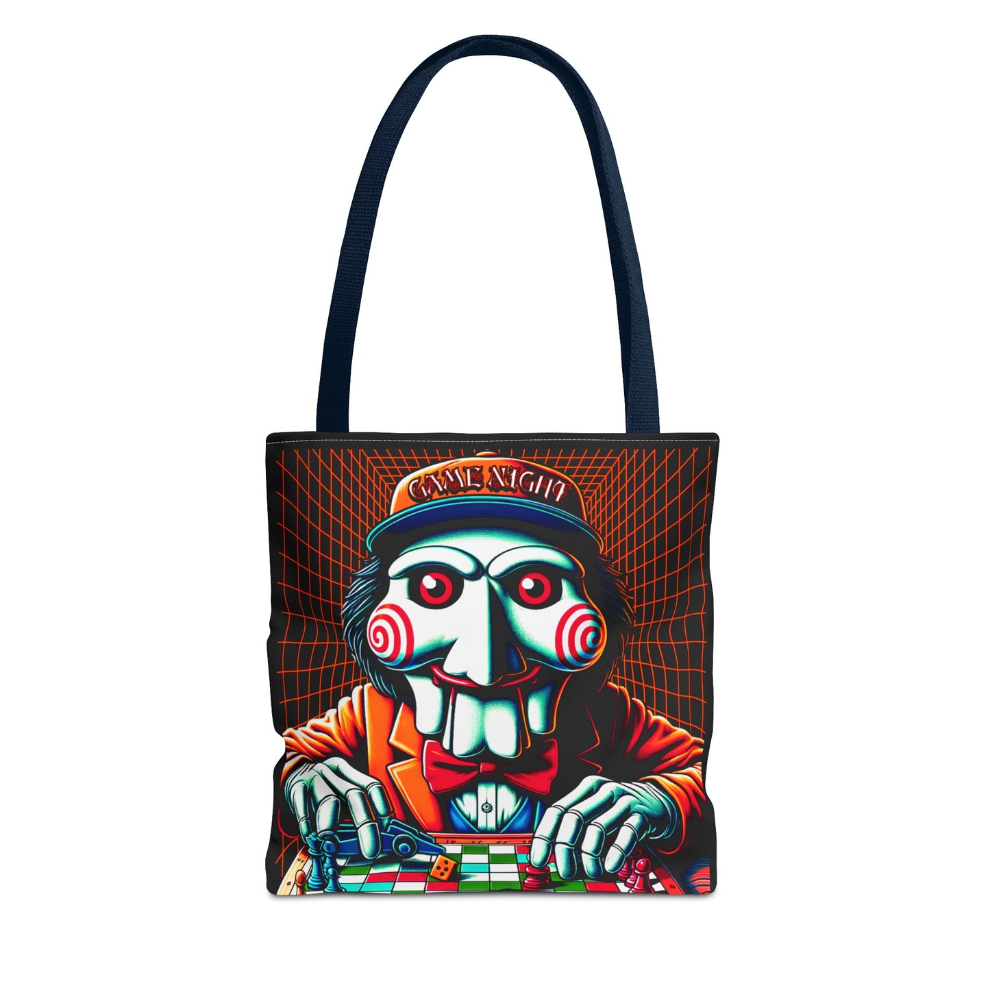 Game Night Billy Wearing A Hat The Puppet Playing Lunch Beach Gamer Carry Tote Bag (AOP) Horror Fun