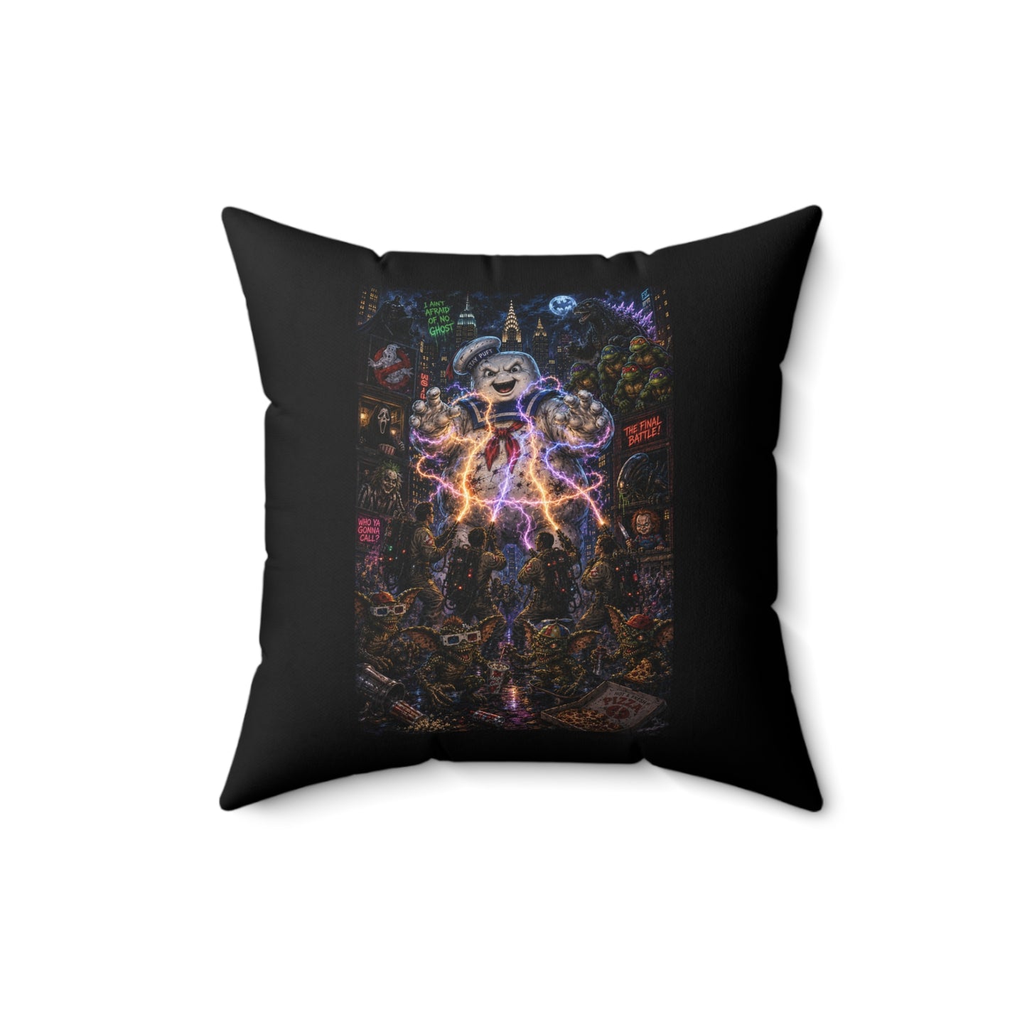 80's Horror Retro Halloween Throw Pillow Decorative Cushion