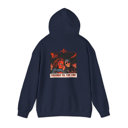 Hoodie - Friends Til The End Horror Movie Icon Friends Graphic Hoodie