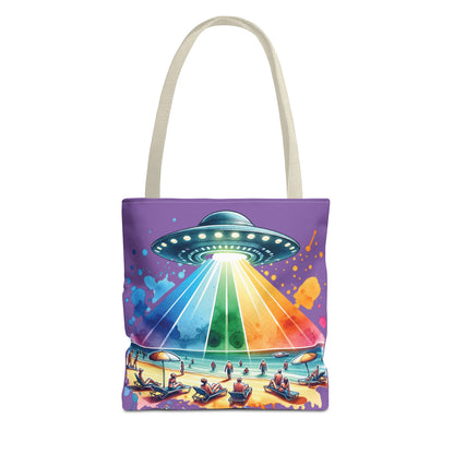 Summerween UFO Beach Day Shoulder Tote Bag (AOP) 3 Sizes