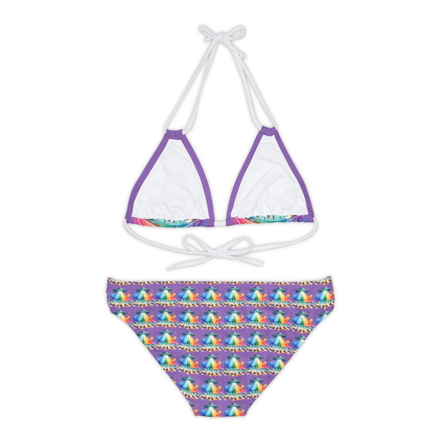 Summerween UFO Beach Day Strappy Bikini Set (AOP)