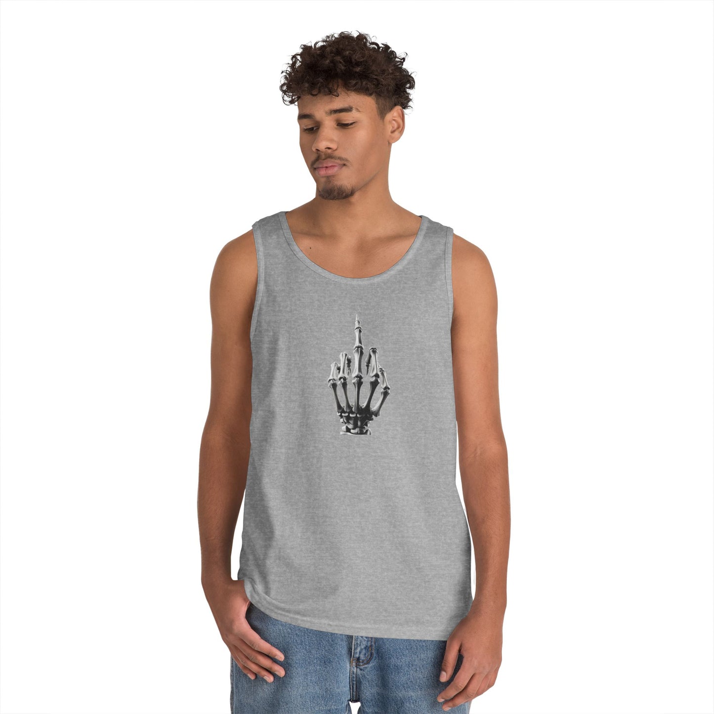 Skeleton Hand Middle Finger Tank Top – Edgy Skull Finger