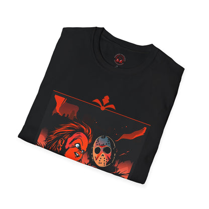 Friends 'Til the End Horror Movie T-Shirt Jason And Chucky Design