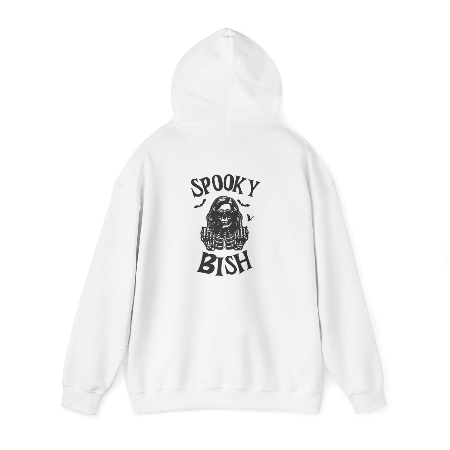 Spooky Bish Hoodie — Skeleton Finger and Sunglasses Design