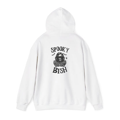 Spooky Bish Hoodie — Skeleton Finger and Sunglasses Design