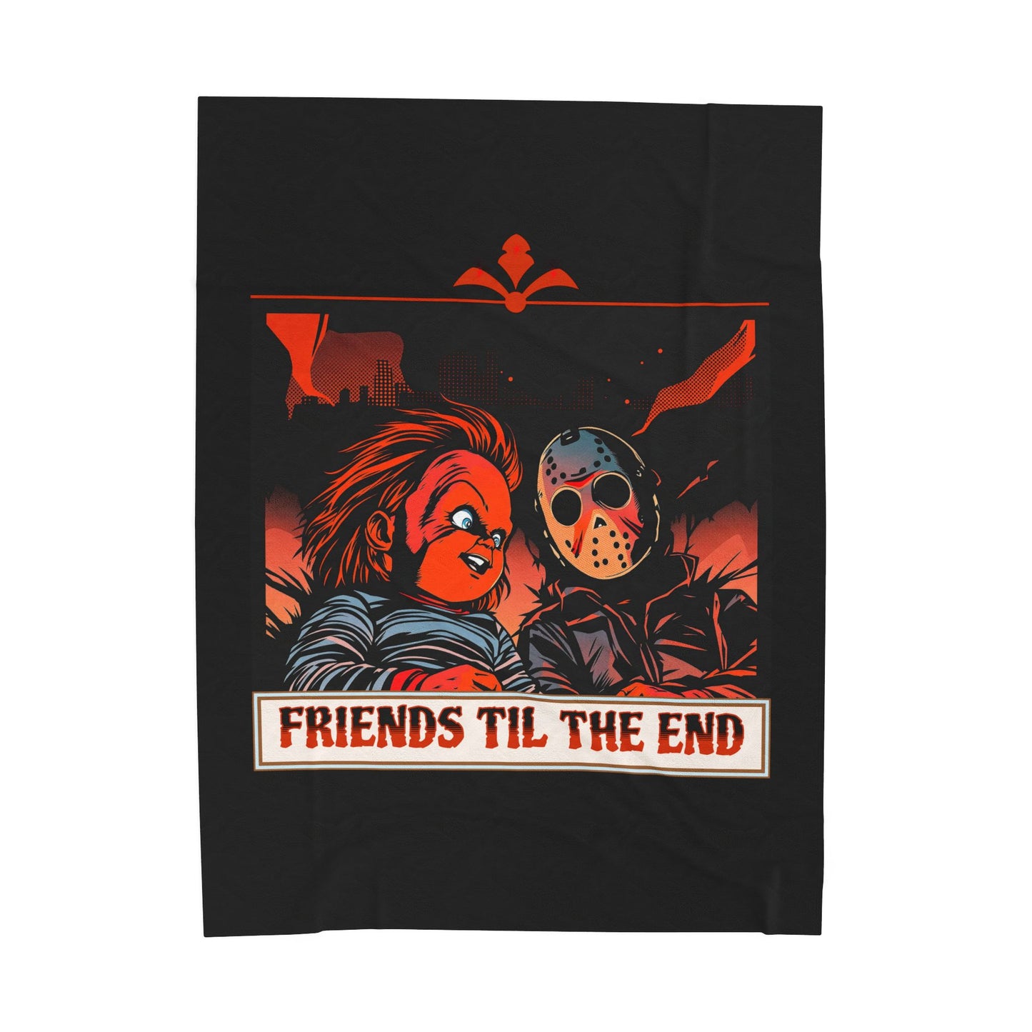 Friends Til The End Plush Blanket — Horror Movie Chucky & Jason Throw