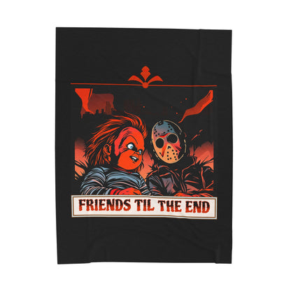 Friends Til The End Plush Blanket — Horror Movie Chucky & Jason Throw