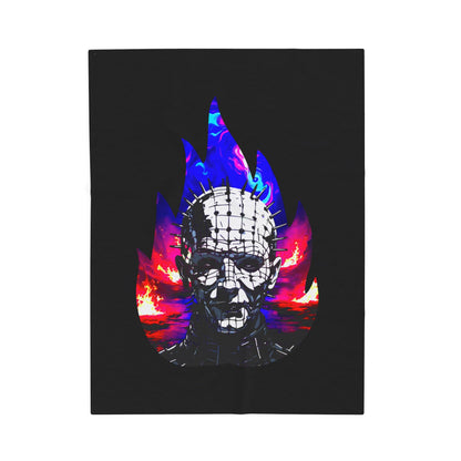 Throw Plush Blanket - Welcome To Hell Pinhead 80's Horror Fun