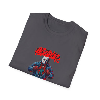 Horrorvational Forever Young Horror Fun Jason With The Mask On Voorhees Unisex Softstyle T-Shirt Friday Shirt