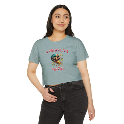 Crop Top - American Made Skull Money Design