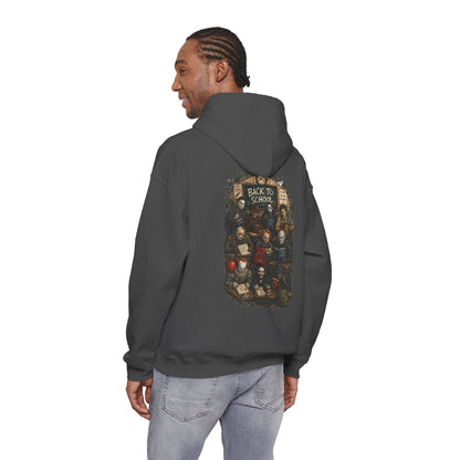 Horror Icons "Back to School" Hoodie — Vintage Movie Villains Graphic Sweatshirt