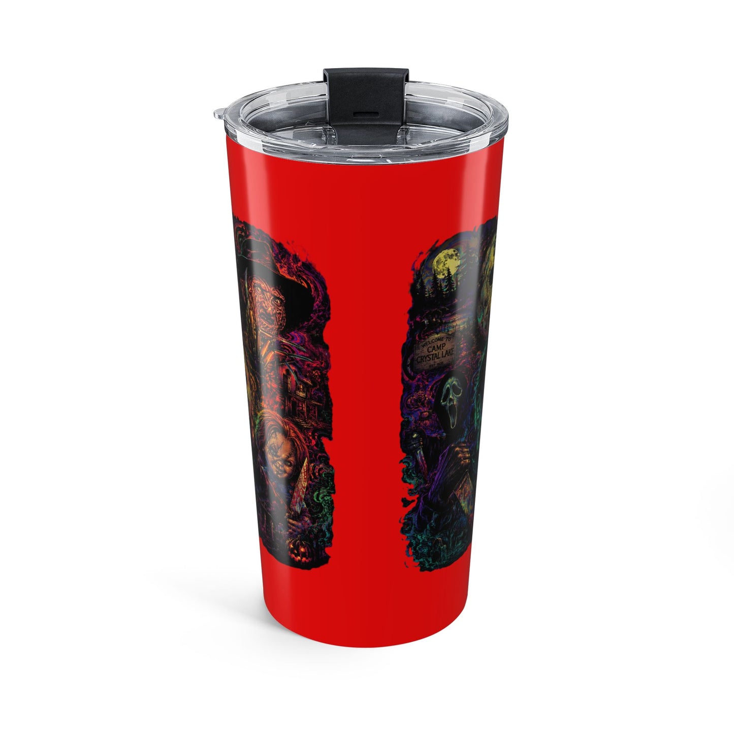 20oz Horror Icons Tumbler — Colorful Psychedelic Travel Mug