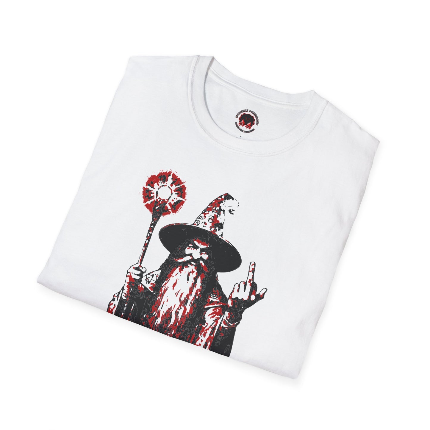 Unisex Soft Style T-Shirt - F*ck Normal Middle Finger Wizard Design