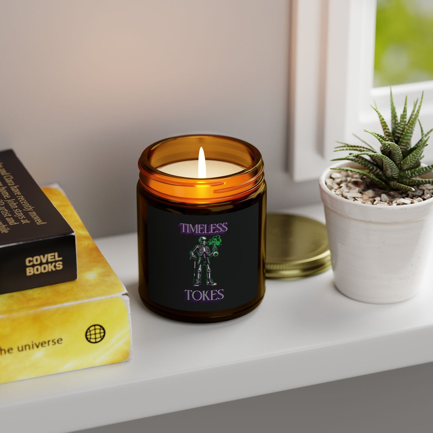Scented Candle - Timeless Tokes Skeleton 420 Design (4oz, 9oz)