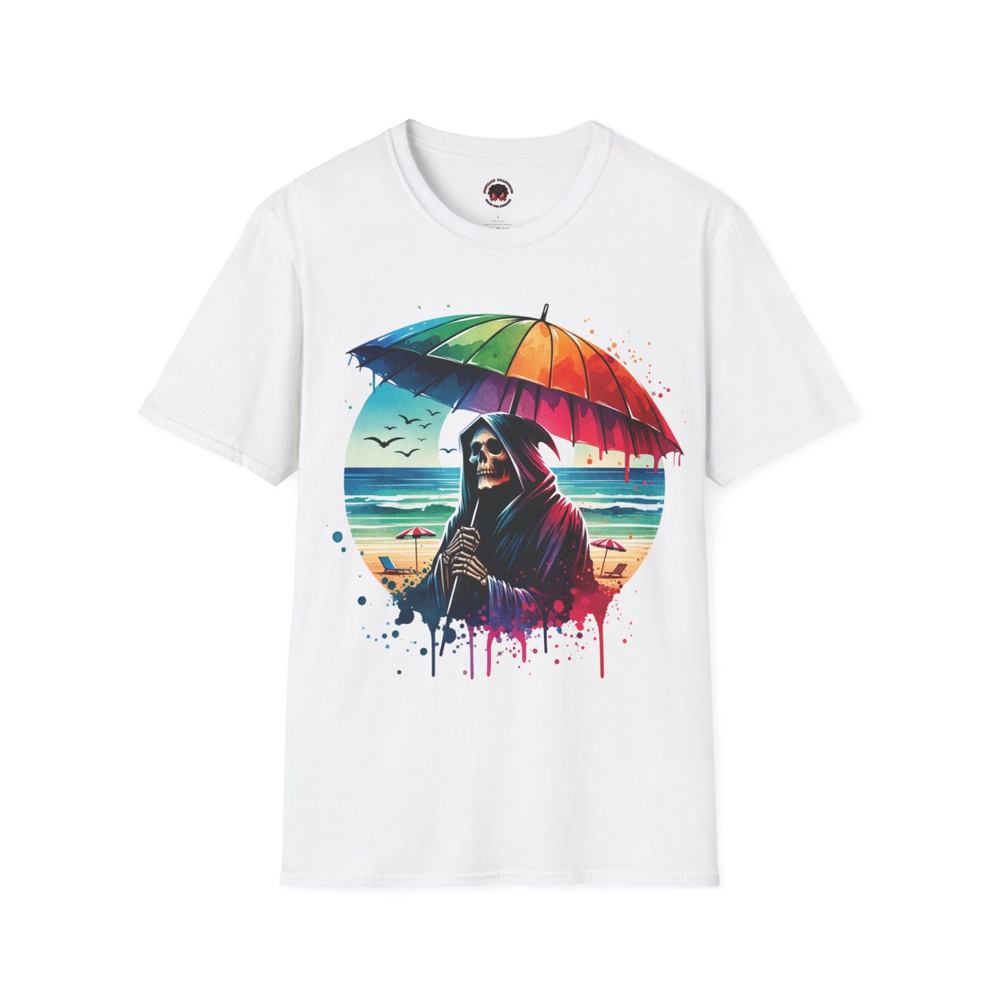 Summerween Pride Grim Reaper Beach Day Unisex Soft style T-Shirt