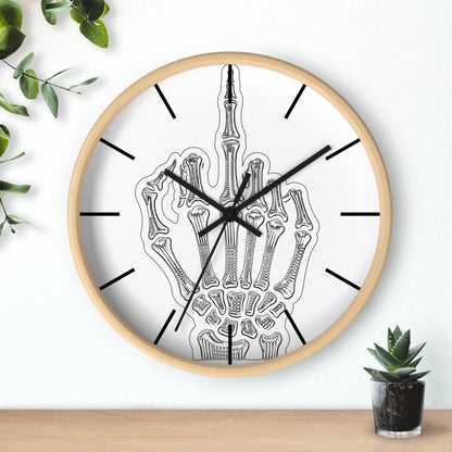 Spooky Skeleton Middle Finger Wall Clock