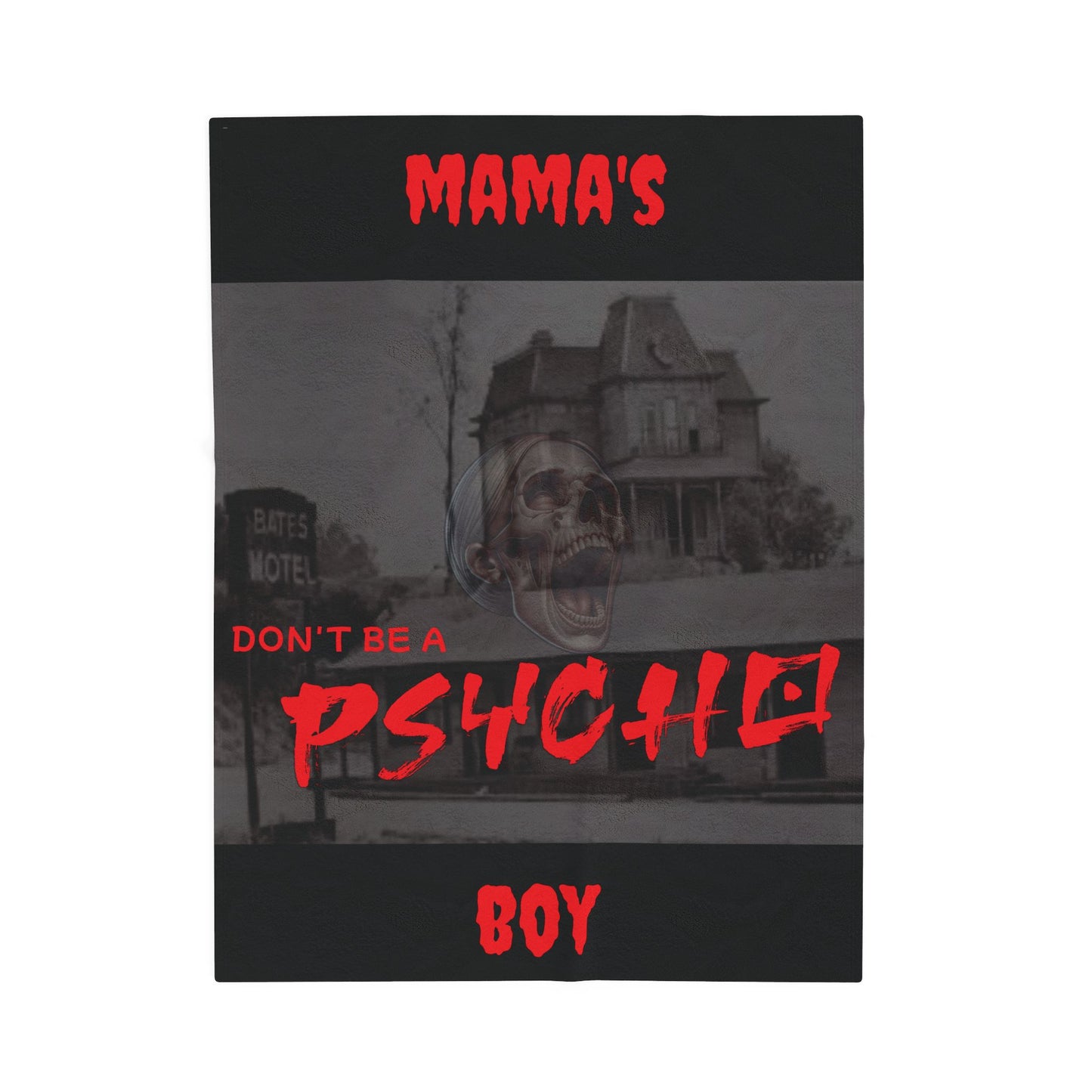 Throw Blanket - Psycho Mama's Boy Velveteen Plush Blanket