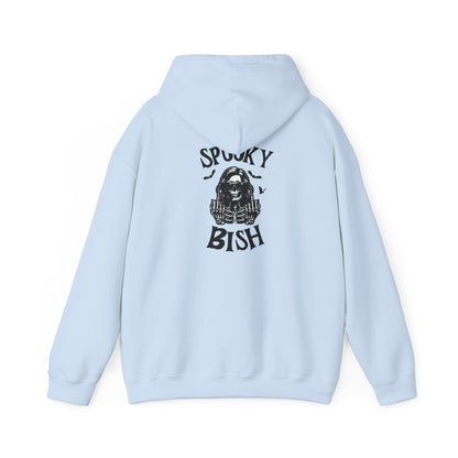 Spooky Bish Hoodie — Skeleton Finger and Sunglasses Design