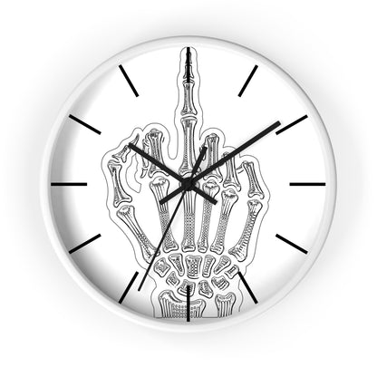 Spooky Skeleton Middle Finger Wall Clock