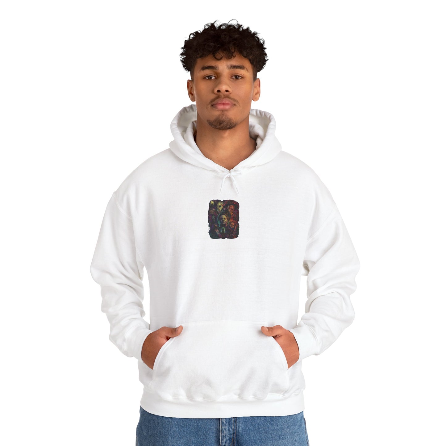 Horror Icons Hoodie — Vintage Slasher Collage Sweatshirt