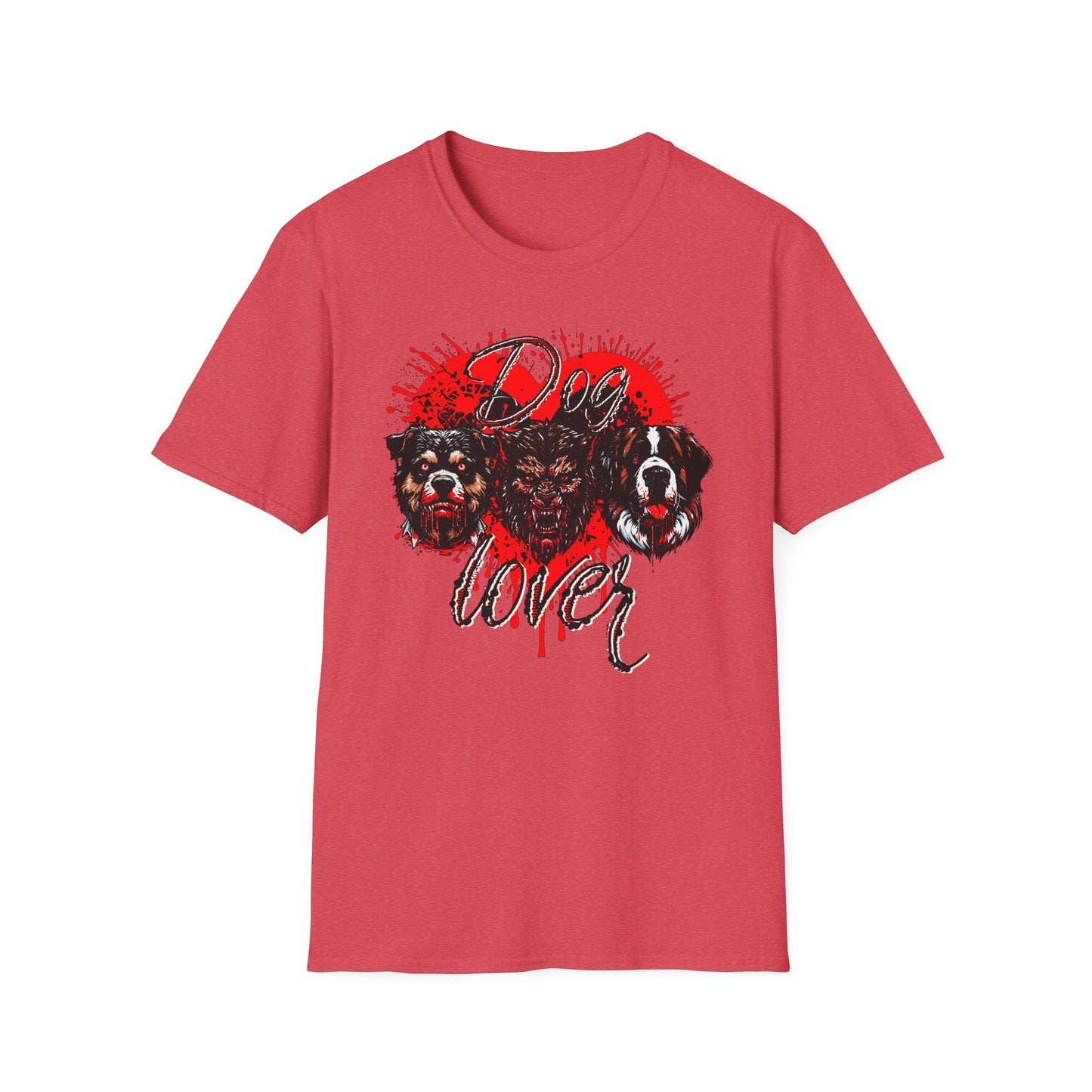 Dog Lover Hounds Of Hell Bloody heart Horror Fun Unisex Softstyle T-Shirt Animal Dark Humor Shirt