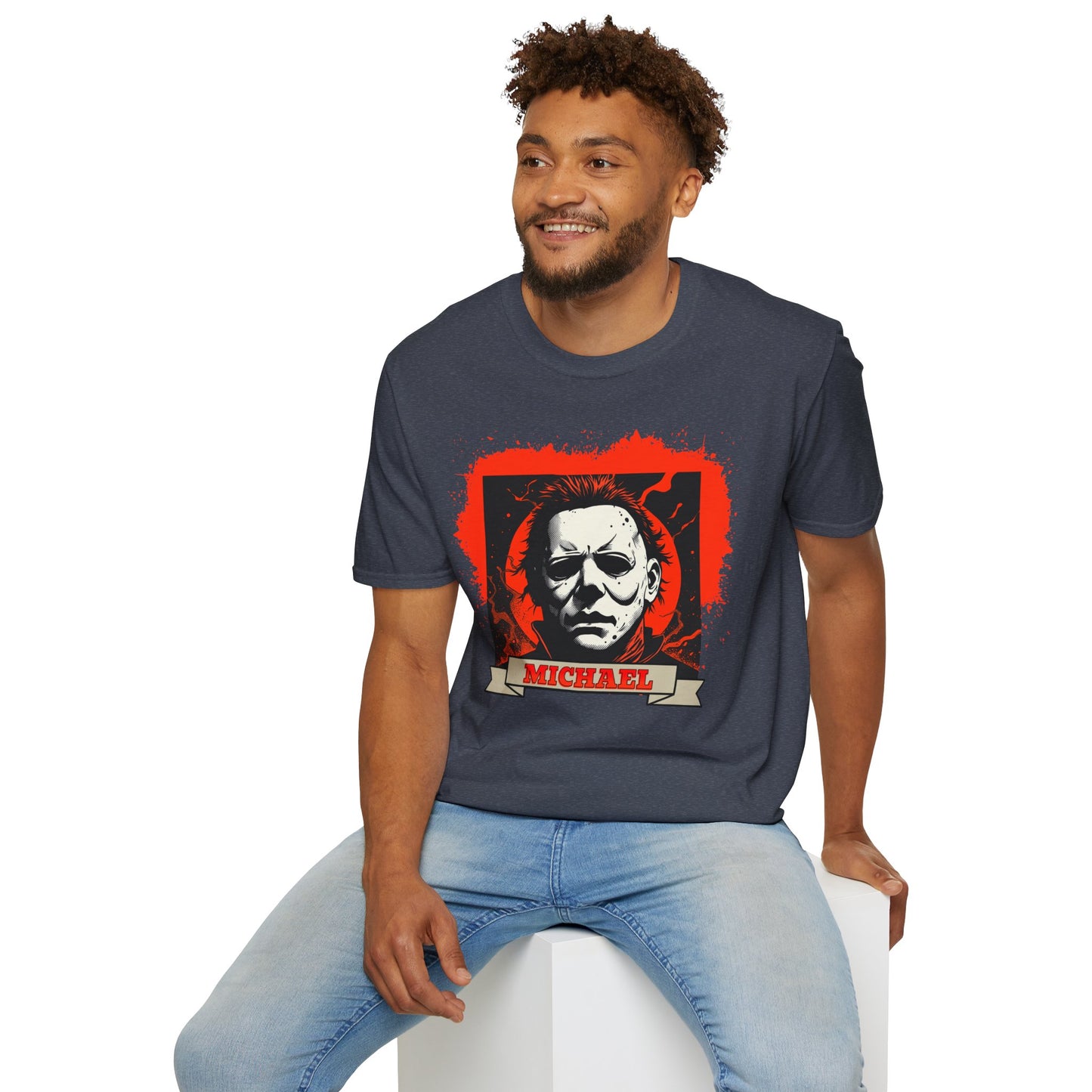 Vintage Horror Mask Portrait "Michael" Graphic T-Shirt