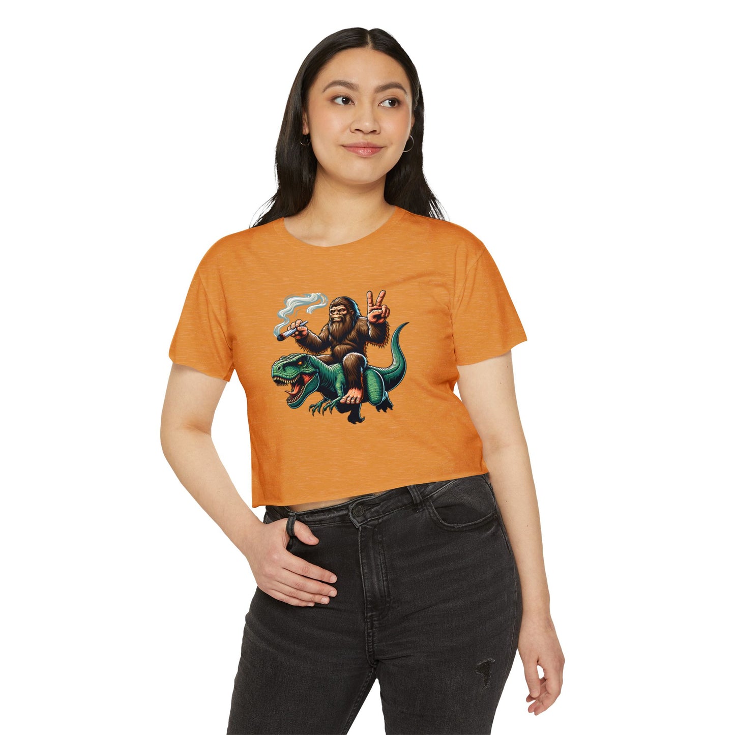 Bigfoot & T Rex Best Friends Women's Crop Top