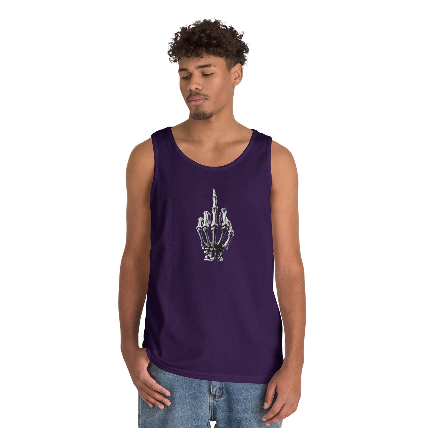 Skeleton Hand Middle Finger Tank Top – Edgy Skull Finger