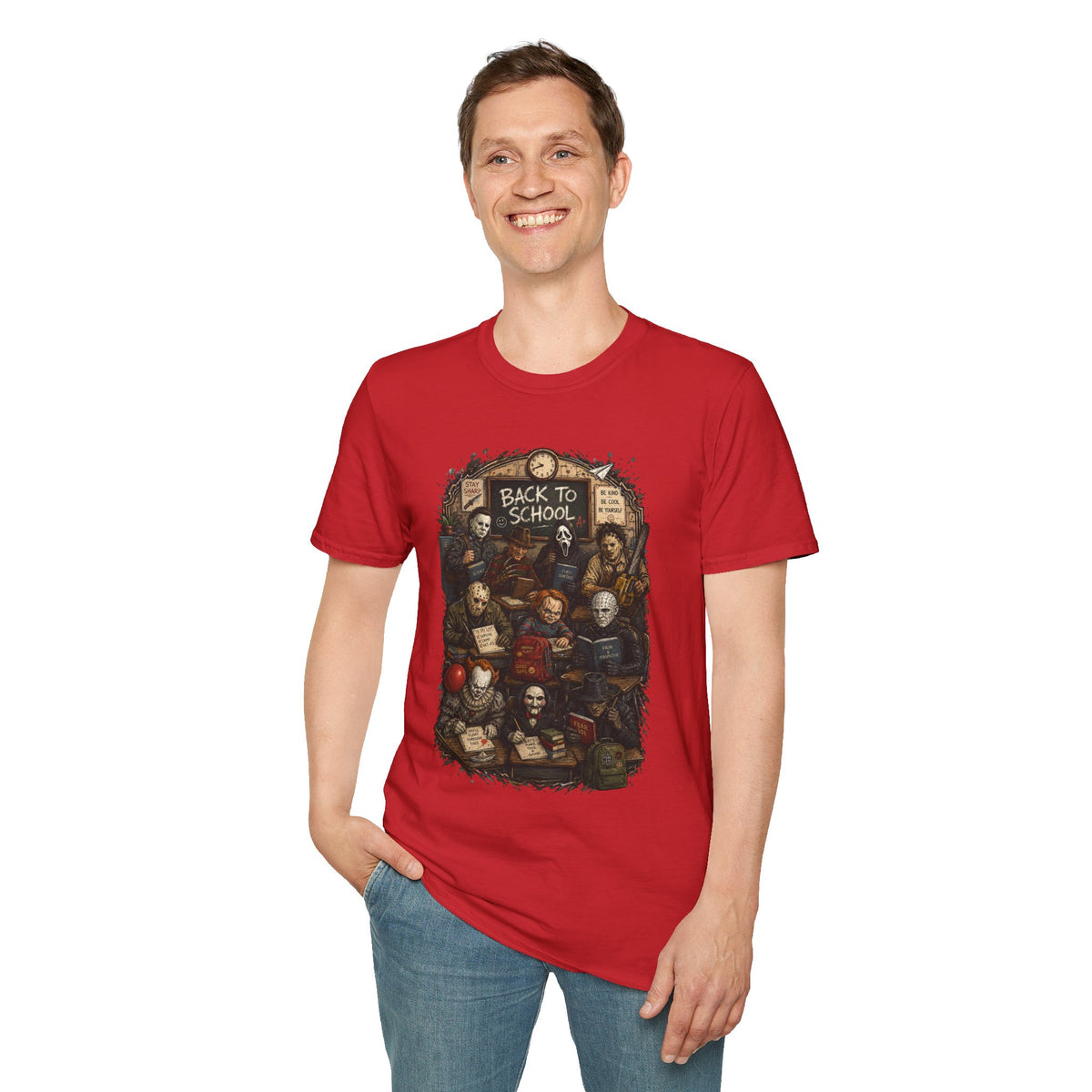 "Back to School" Horror Movie Character Class Portrait - T Shirt