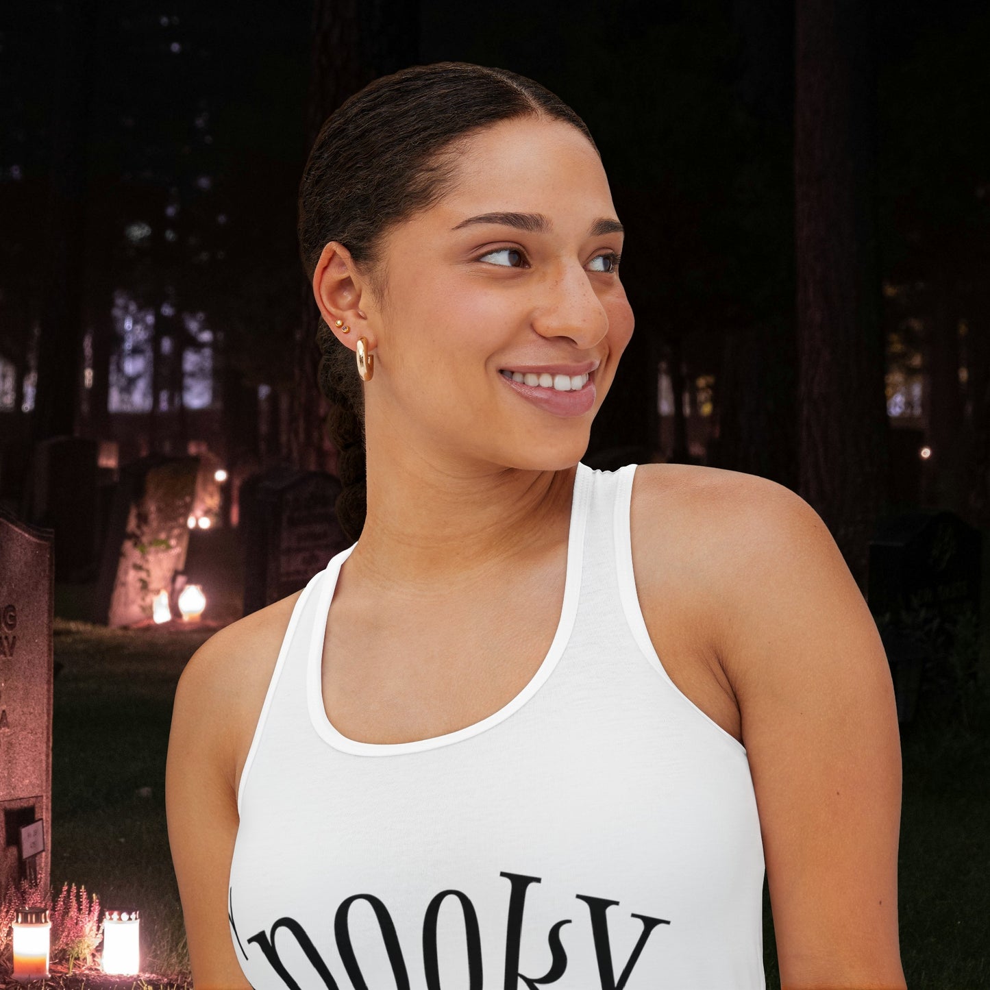 Spooky Bish Witch Women's Tank Top (AOP)