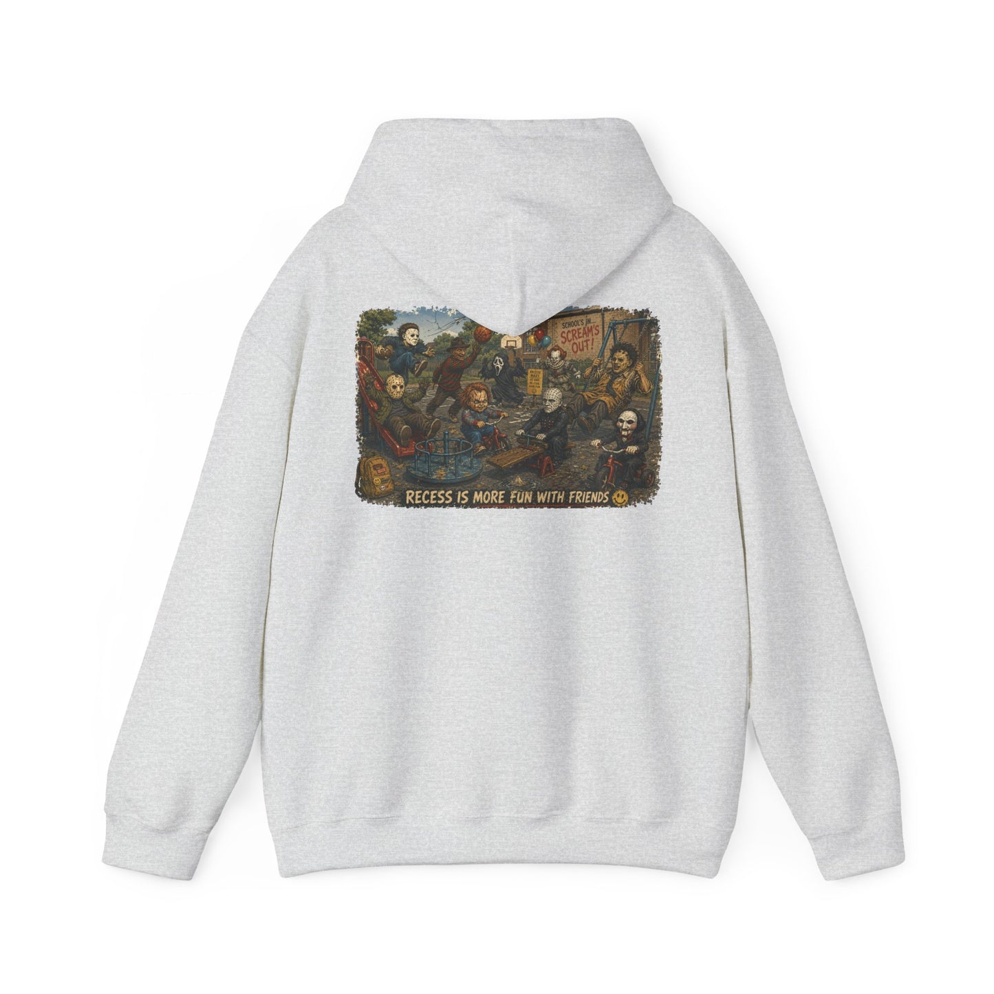 Horror Icons Illustration “Recess Is More Fun With Friends” - Hoodie