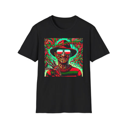 Horradelic Horror Freddy With Sunglasses Krueger It's Getting Hot In Here Unisex Softstyle T-Shirt Nightmare Fun Shirt Elm St