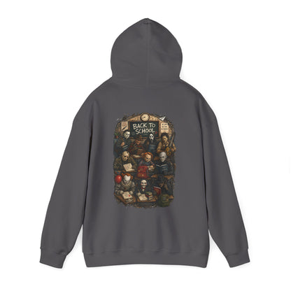 Horror Icons "Back to School" Hoodie — Vintage Movie Villains Graphic Sweatshirt