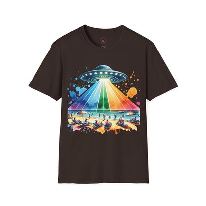 Summerween UFO Beach Day Unisex Soft Style T-Shirt