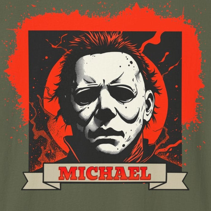Vintage Horror Mask Portrait "Michael" Graphic T-Shirt